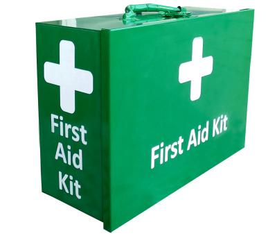 image of Green Metal Wall Mountable First Aid Box