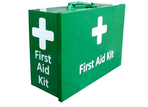 product image for Green Metal Wall Mountable First Aid Box - Empty