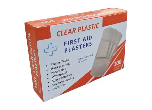 product image for Clear Plastic Waterproof Extra Wide Plasters - (100)