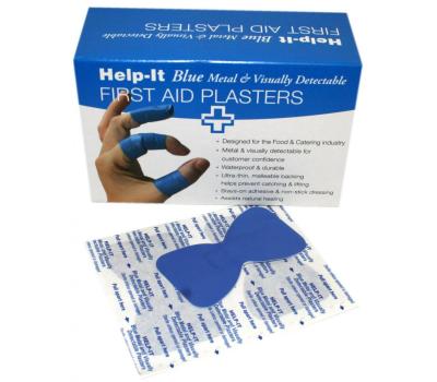 image of Metal Detectable Fingertip Plasters - Blue (100)