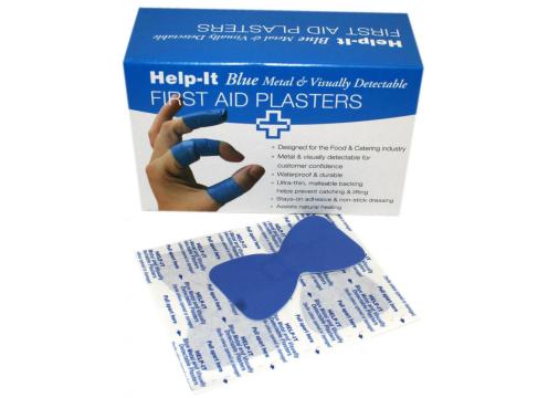 product image for Metal Detectable Fingertip Plasters - Blue (100)
