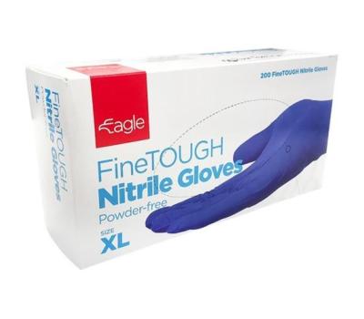 image of Eagle FineTOUGH Nitrile Gloves - Powder Free - Box of 200 - Size L