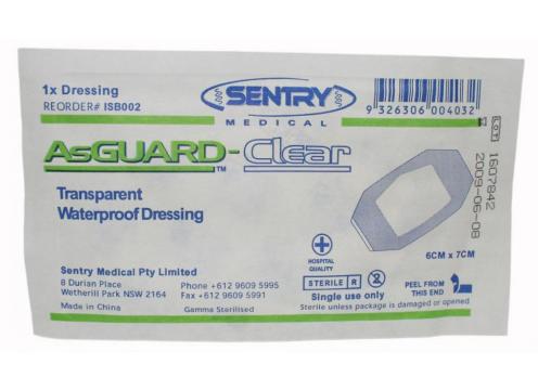 product image for Asguard Clear+ Film Island Dressing - 6cm x 7cm (Single)