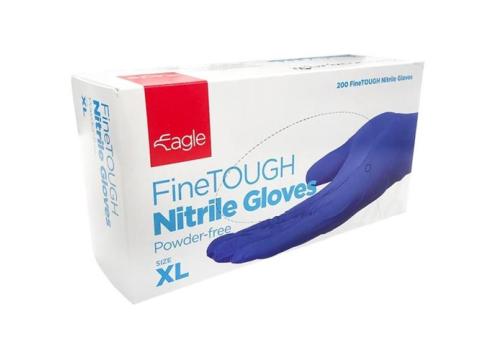 product image for Eagle FineTOUGH Nitrile Gloves - Powder Free - Box of 200 - Size XL