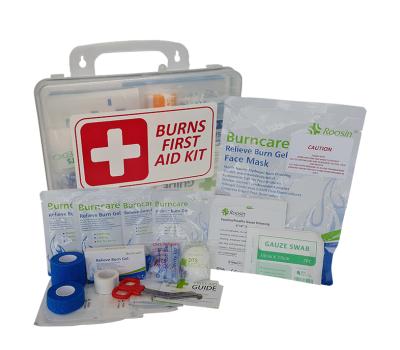 image of Essential Burns First Aid Kit in Wall Mountable Clear Plastic Box