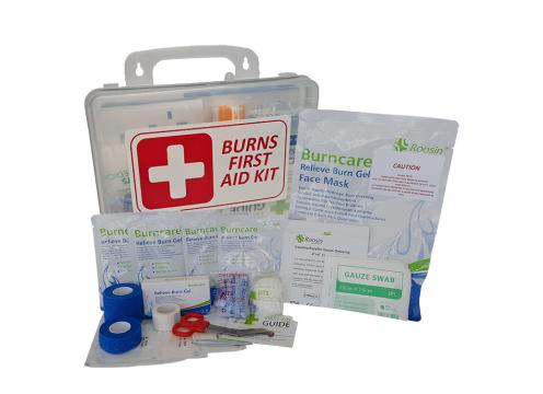 product image for Essential Burns First Aid Kit in Wall Mountable Clear Plastic Box